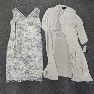 Alex Evenings Women's 2-Piece Dress Color Dove Size 12         P#202@CMK